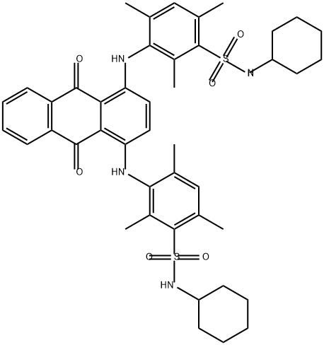 3,3'-[(9,10-dihydro-9,10-dioxo-1,4-anthrylene)diimino]bis[N-cyclohexyl-2,4,6-trimethylbenzenesulphonamide]  Struktur