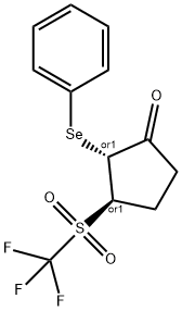 (2R,3R)-2-(PHENYLSELANYL)-3-(TRIFLUOROMETHYLSULFONYL)CYCLOPENTANONE Struktur