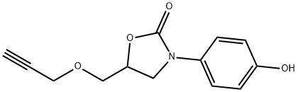 3-(4-Hydroxyphenyl)-5-[(2-propynyloxy)methyl]-2-oxazolidinone Struktur