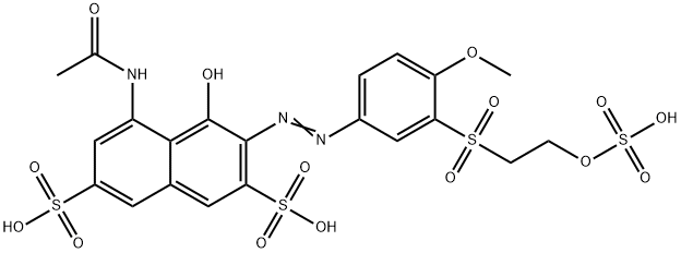 5-(acetylamino)-4-hydroxy-3-[[4-methoxy-3-[[2-(sulphooxy)ethyl]sulphonyl]phenyl]azo]naphthalene-2,7-disulphonic acid Struktur