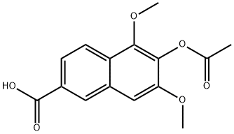 6-Acetyloxy-5,7-dimethoxy-2-naphthoic acid Struktur