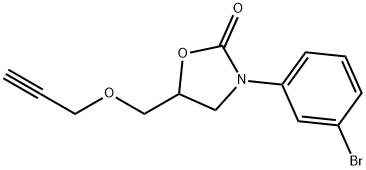 3-(3-Bromophenyl)-5-[(2-propynyloxy)methyl]oxazolidin-2-one Struktur