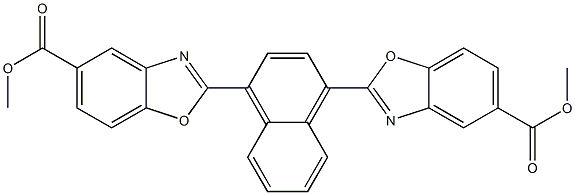 dimethyl 2,2'-(naphthalene-1,4-diyl)bis(benzoxazole-5-carboxylate)  Struktur