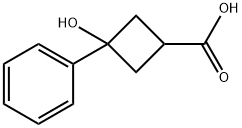 3-Hydroxy-3-phenyl-cyclobutanecarboxylic acid Struktur