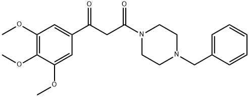 1-Benzyl-4-[1,3-dioxo-3-(3,4,5-trimethoxyphenyl)propyl]piperazine Struktur