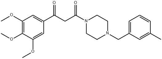 1-(m-Methylbenzyl)-4-[3-(3,4,5-trimethoxyphenyl)-1,3-dioxopropyl]piperazine Struktur