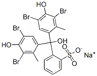 sodium o-[bis(3,5-dibromo-4-hydroxy-o-tolyl)hydroxymethyl]benzenesulphonate Struktur