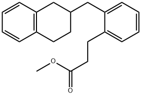 2-[(1,2,3,4-Tetrahydronaphthalen-2-yl)methyl]hydrocinnamic acid methyl ester Struktur