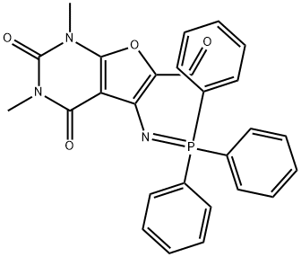 Furo[2,3-d]pyrimidine-6-carboxaldehyde,  1,2,3,4-tetrahydro-1,3-dimethyl-2,4-dioxo-5-[(triphenylphosphoranylidene)amino]- Struktur