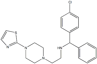 N-[(4-Chlorophenyl)phenylmethyl]-4-(2-thiazolyl)-1-piperazineethanamine Struktur