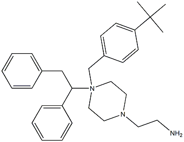 1-[p-(tert-Butyl)benzyl]-4-[2-[(1,2-diphenylethyl)amino]ethyl]piperazine Struktur