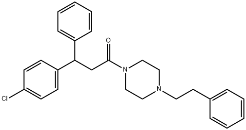 3-(p-Chlorophenyl)-3-phenyl-1-(4-phenethyl-1-piperazinyl)-1-propanone Struktur