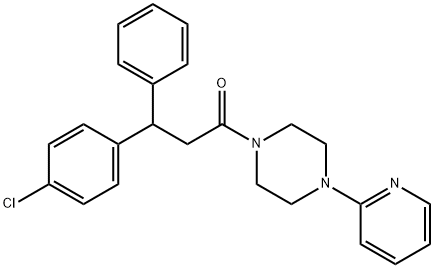 3-(p-Chlorophenyl)-3-phenyl-1-[4-(2-pyridyl)-1-piperazinyl]-1-propanone Struktur