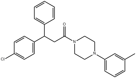 3-(p-Chlorophenyl)-3-phenyl-1-[4-(m-tolyl)-1-piperazinyl]-1-propanone Struktur