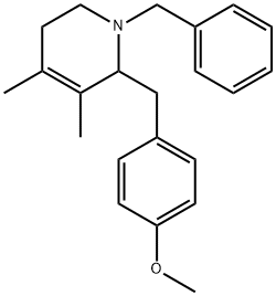 1-benzyl-1,2,5,6-tetrahydro-2-[(4-methoxyphenyl)methyl]-3,4-dimethylpyridine Struktur