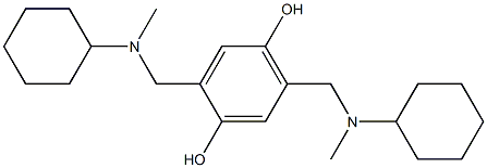 2,5-bis[(cyclohexyl-methyl-amino)methyl]benzene-1,4-diol Struktur