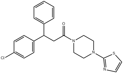 3-(p-Chlorophenyl)-3-phenyl-1-[4-(2-thiazolyl)-1-piperazinyl]-1-propanone Struktur