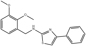 2-[(2,3-Dimethoxybenzyl)amino]-4-phenylthiazole Struktur