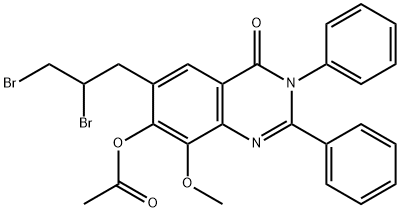 4(3H)-Quinazolinone,  6-(2,3-dibromopropyl)-7-hydroxy-8-methoxy-2,3-diphenyl-,  acetate  (ester)  (8CI) Struktur