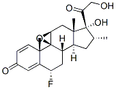 9beta,11beta-epoxy-6alpha-fluoro-17,21-dihydroxy-16alpha-methylpregna-1,4-diene-3,20-dione Struktur