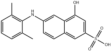 6-[(2,6-dimethylphenyl)amino]-4-hydroxynaphthalene-2-sulphonic acid Struktur