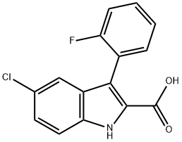 5-Chloro-3-(2-fluorophenyl)-1H-indole-2-carboxylic acid Struktur