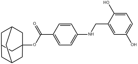 1-adamantyl 4-[(2,5-dihydroxyphenyl)methylamino]benzoate Struktur