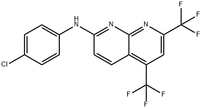 1,8-Naphthyridin-2-amine,N-(4-chlorophenyl)-5,7-bis(trifluoromethyl)-(9CI) Struktur