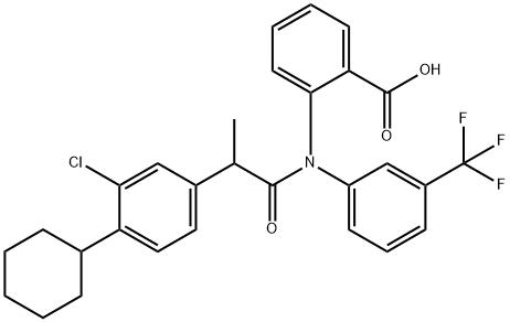 Benzoic  acid,  2-[[2-(3-chloro-4-cyclohexylphenyl)-1-oxopropyl][3-(trifluoromethyl)phenyl]amino]- Struktur