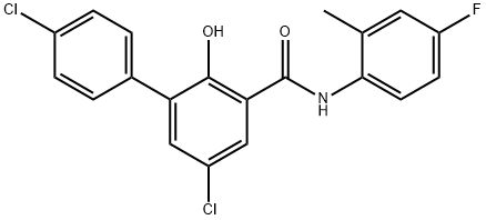 4',5-Dichloro-4''-fluoro-2-hydroxy-3-biphenylcarboxy-o-toluidide Struktur