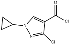 1H-Pyrazole-4-carbonyl chloride, 3-chloro-1-cyclopropyl- (9CI) Struktur