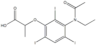 2-[3-(N-Ethylacetylamino)-2,4,6-triiodophenoxy]propionic acid Struktur