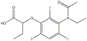 2-[3-(N-Ethylacetylamino)-2,4,6-triiodophenoxy]butyric acid Struktur