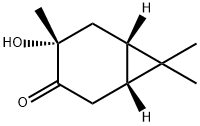 [1R-(1alpha,4beta,6alpha)]-4-hydroxy-4,7,7-trimethylbicyclo[4.1.0]heptan-3-one Struktur