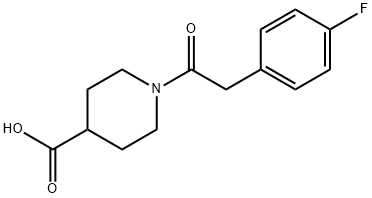 1-[(4-fluorophenyl)acetyl]piperidine-4-carboxylic acid Struktur