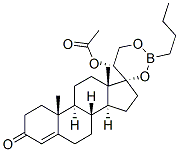 (20R)-20-Acetyloxy-17,21-[(butylboranediyl)bisoxy]pregn-4-en-3-one Struktur