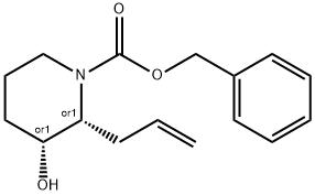 (2R,3R)-rel-3-Hydroxy-2-(2-propenyl)-1-piperidinecarboxylic Acid Phenylmethyl Ester Struktur