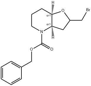 (3aS*,7aS*)-Benzyl 2-(bromomethyl)hexahydrofuro[3,2-β]pyridine -4(2H)-carboxylate Struktur