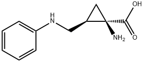 Cyclopropanecarboxylic acid, 1-amino-2-[(phenylamino)methyl]-, (1R,2R)- (9CI) Struktur