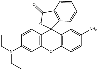 2'-amino-6'-(diethylamino)spiro[isobenzofuran-1(3H),9'-[9H]xanthene]-3-one Struktur