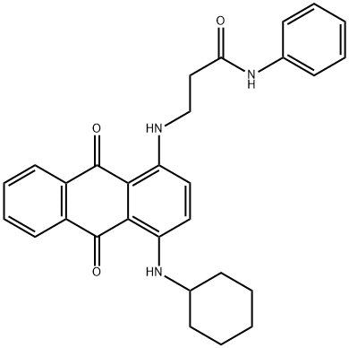 3-[[4-(cyclohexylamino)-9,10-dihydro-9,10-dioxoanthryl]amino]-N-phenylpropionamide Struktur