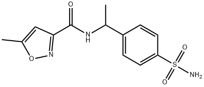 N-[1-[4-(aminosulphonyl)phenyl]ethyl]-5-methylisoxazole-3-carboxamide Struktur