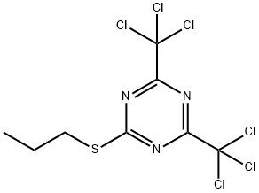 2-(Propylthio)-4,6-bis(trichloromethyl)-1,3,5-triazine Struktur