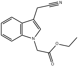 3-cyanomethylindole-N-acetic acid ethyl ester Struktur