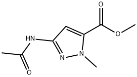 1H-Pyrazole-5-carboxylicacid,3-(acetylamino)-1-methyl-,methylester(9CI) Struktur