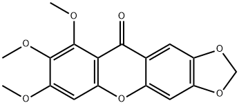 7,8,9-Trimethoxy-10H-1,3-dioxolo[4,5-b]xanthen-10-one Struktur