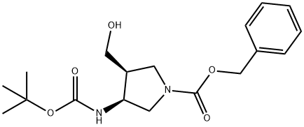 (3S,4S)-1-N-CBZ-3-(N-BOC-AMINO)-4-HYDROXYMETHYLPYRROLIDINE Struktur