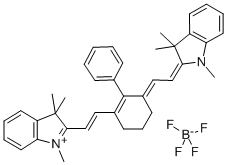 1,3,3-TRIMETHYL-2-((E)-2-(2-PHENYL-3-[(E)-2-(1,3,3-TRIMETHYL-1,3-DIHYDRO-2H-INDOL-2-YLIDENE)ETHYLIDENE]-1-CYCLOHEXEN-1-YL)ETHENYL)-3H-INDOLIUM TETRAFLUOROBORATE Struktur