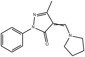 3-Methyl-1-phenyl-4-(1-pyrrolidinylmethylene)-2-pyrazolin-5-one Struktur