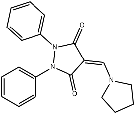 1,2-Diphenyl-4-(1-pyrrolidinylmethylene)-3,5-pyrazolidinedione Struktur